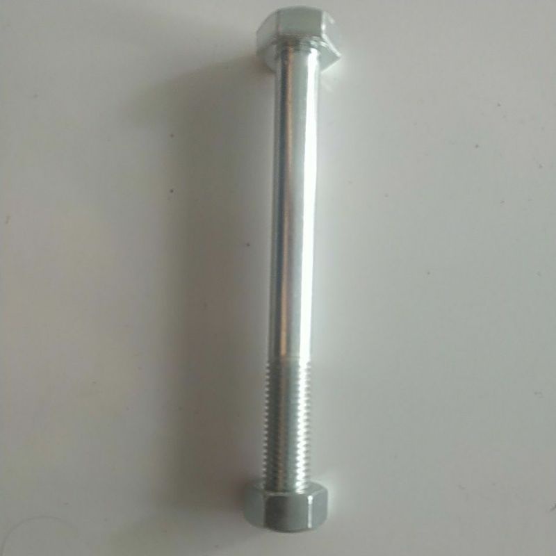 baut mur besi putih M 16 x 150 pitch 2.00 kunci 24 panjang 15 cm