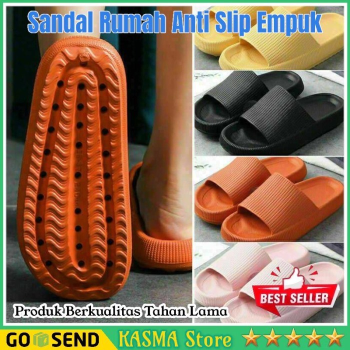 Sandal Rumah Wanita Pria Sendal Selop Anti Slip Hotel Tebal Empuk