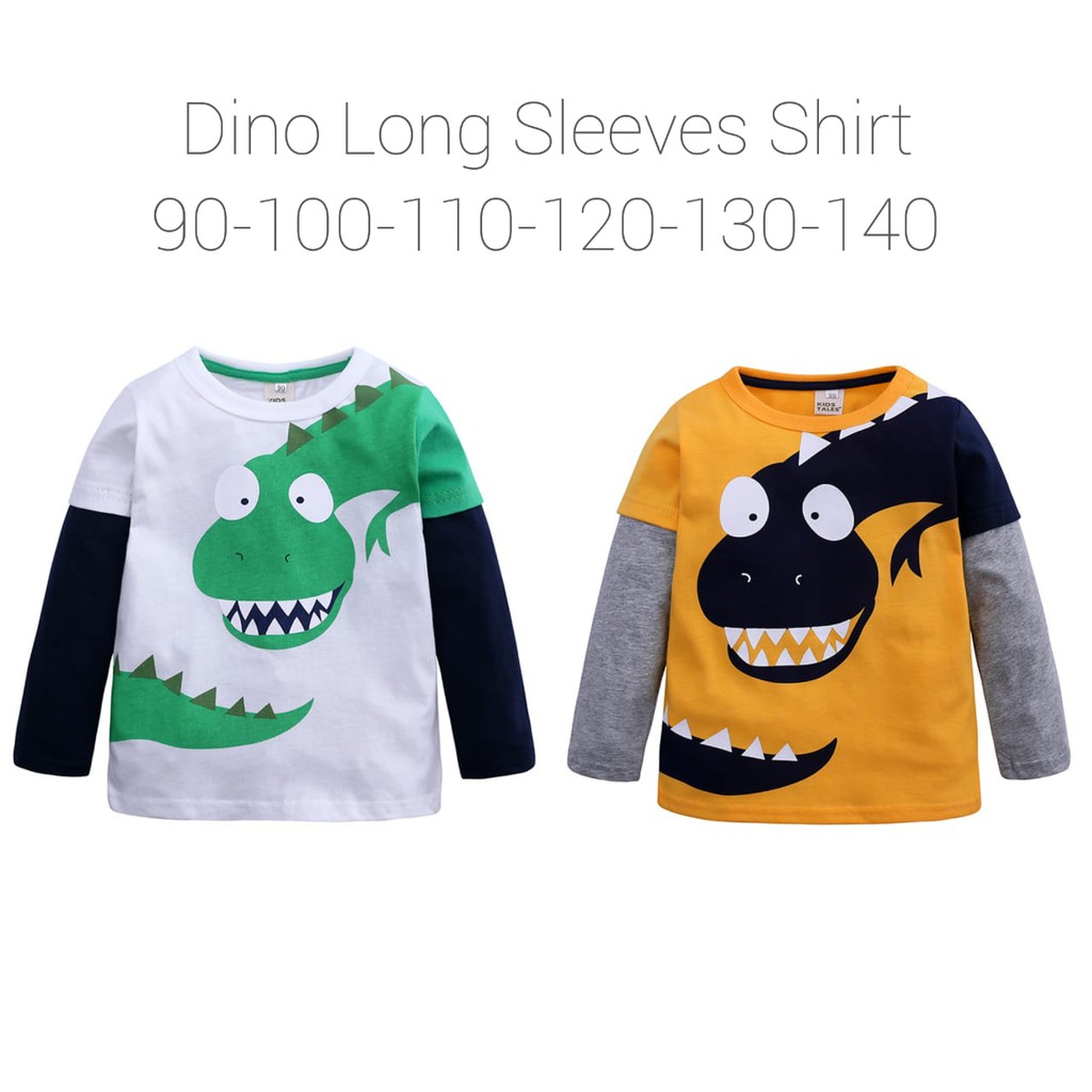 Dino Long Sleeves Shirt/ Baju Lengan Panjang Anak/Kaos Anak