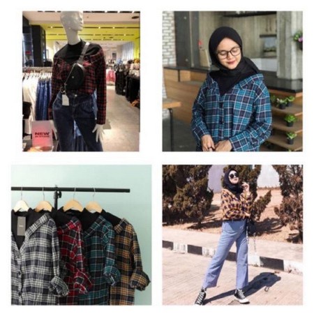 BEFAST - ZEC Kemeja Kotak ASOI / Moxie BSHK Ruffle Flanel Combine Shirt / Pastelicious Shirt