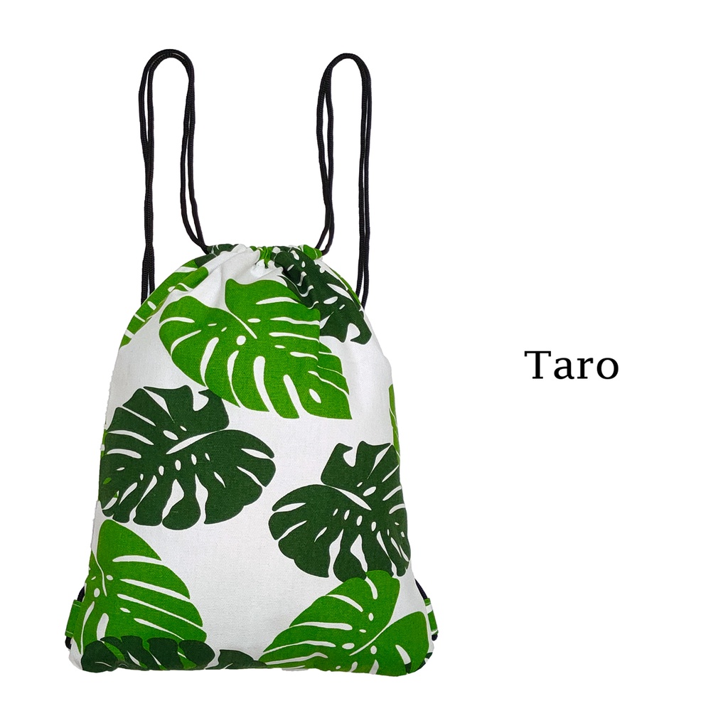 TAS SERUT DRAWSTRING BAG STRING BAG STRINGBAG BAHAN KANVAS TEBAL MOTIF TARO