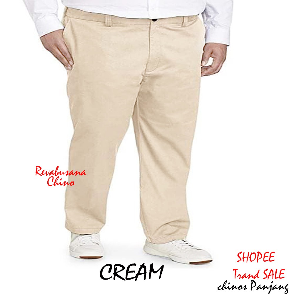 Celana Panjang Pria Chino Jumbo Reguler Bahan Katun Strecht Chinos Big Size 27 - 55