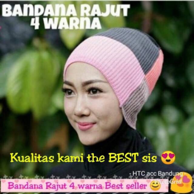 GLOW BANDANA INNER CIPUT RAJUT 4 WARNA RANDOM goodquality