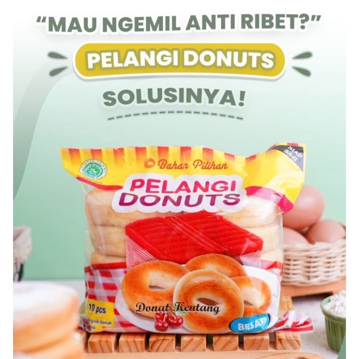 

Pelangi Donuts isi 10 Ukuran besar / Donat pelangi jumbo murah / donat beku bekasi jakarta