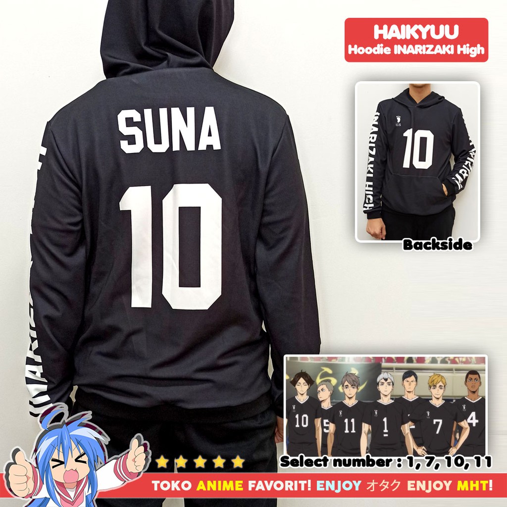 Jaket Hoodie Sweater Anime Haikyuu Inarizaki High School No. 10 Suna