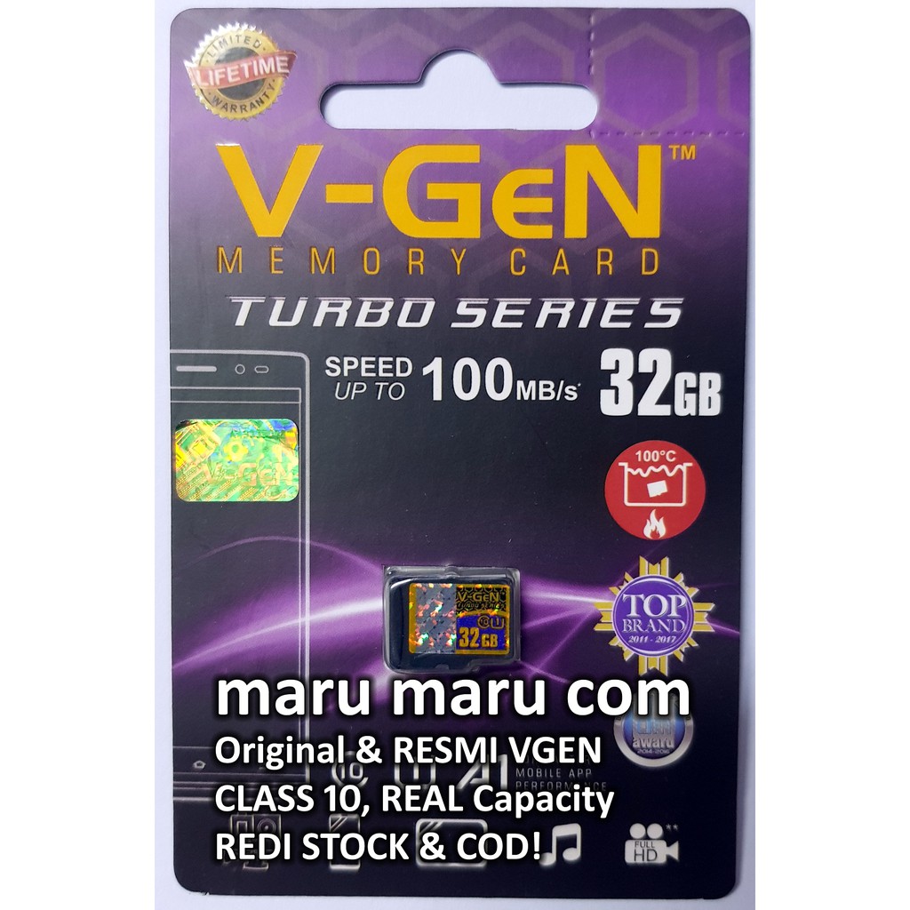 VGen 32GB Micro SD V-Gen 32 GB Turbo Class 10 Real Original Resmi VGEN Indonesia