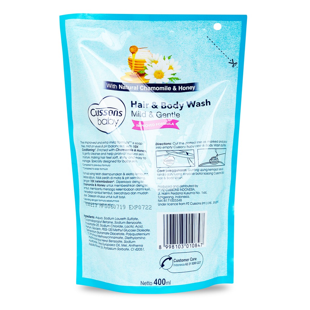 CUSSON MILD GENTLE WASH 400ML DOY