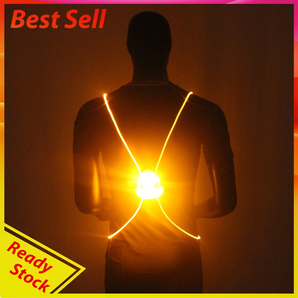 LED Fiber Y-Shaped Reflective Harness Night Riding Luminous Chest Straps