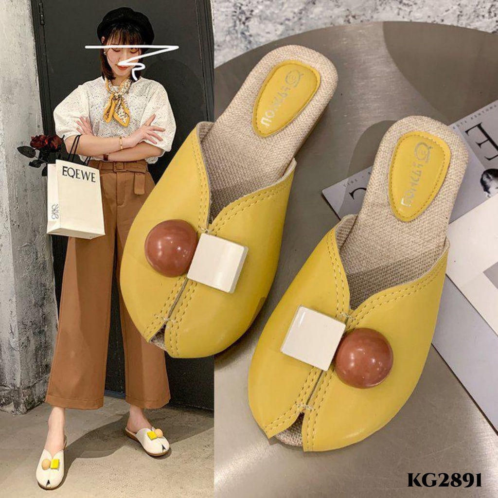 PRF Sandals Loafers Pop Korea Sandal Slop Bahan Canvas Berkualitas Import KG2891