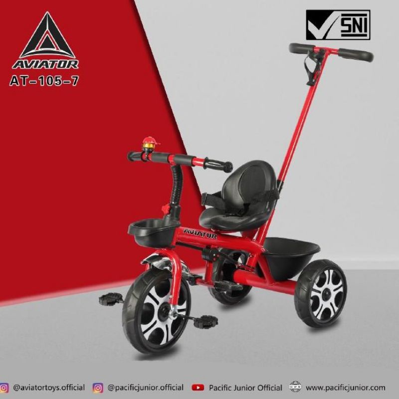 Tricycle Aviator 1057 At-105-7 At105-7 At1057 Baby Stroller Sepeda Roda Tiga 3 Dorongan Anak Bayi