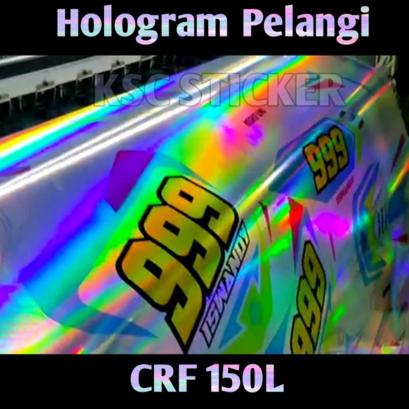 Decal Sticker Crf 150L, Klx Lama/S, Dtracker SE, Klx BF, WR 155 Hologram Pelangi Decal Costum K002