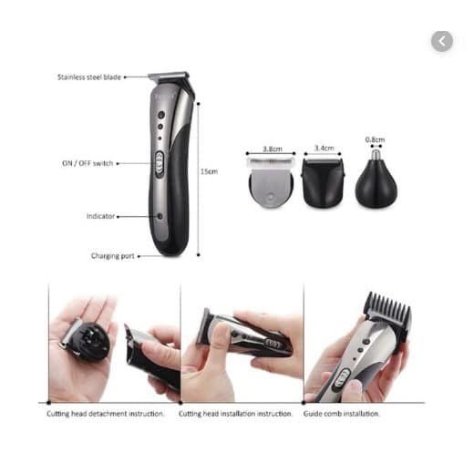 Kemei KM-1407 Hair Clipper Electric Shaver Alat Cukur Rambut Elektrik