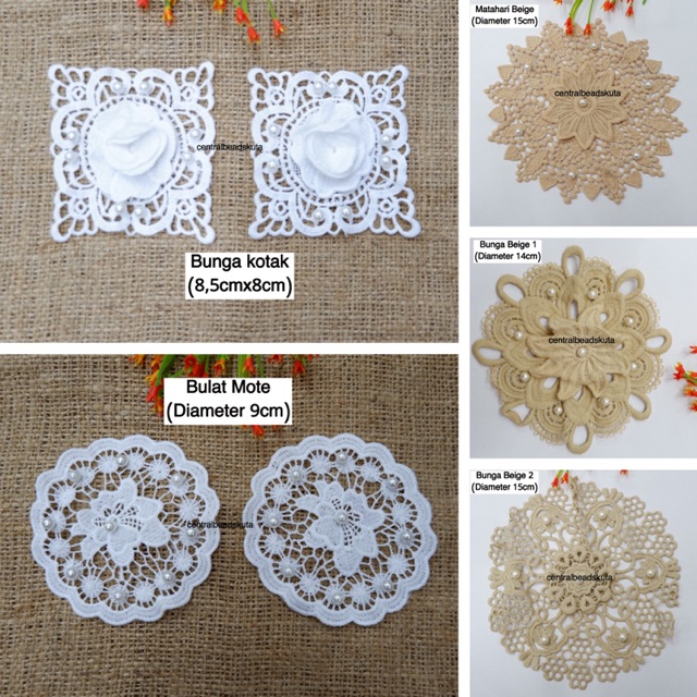 Aplikasi bordir / bunga bordir / bordiran brokat / bordiran baju / bunga bordit timbul