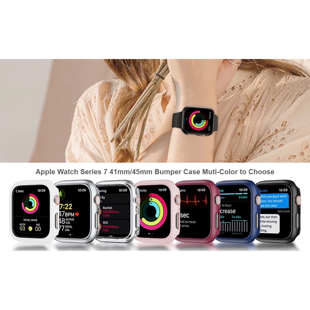 Matte Cover Untuk for Apple Watch 45mm 41mm 38mm 42mm 40mm 44mm, Hard PC Bumper Pelindung Case Frame Untuk iWatch SE 7 6 5 4 3 2 1