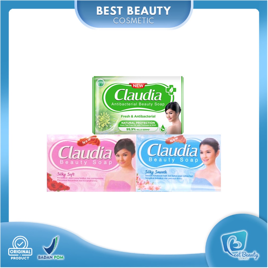 ★ BB ★ CLAUDIA Beauty Bar Soap Silky Soft | Silky Smooth | Fresh &amp; Antibacterial | 60g - BPOM - Sabun Batang Claudia