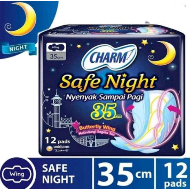 Charm Safe Night Wing 35cm 12 pads