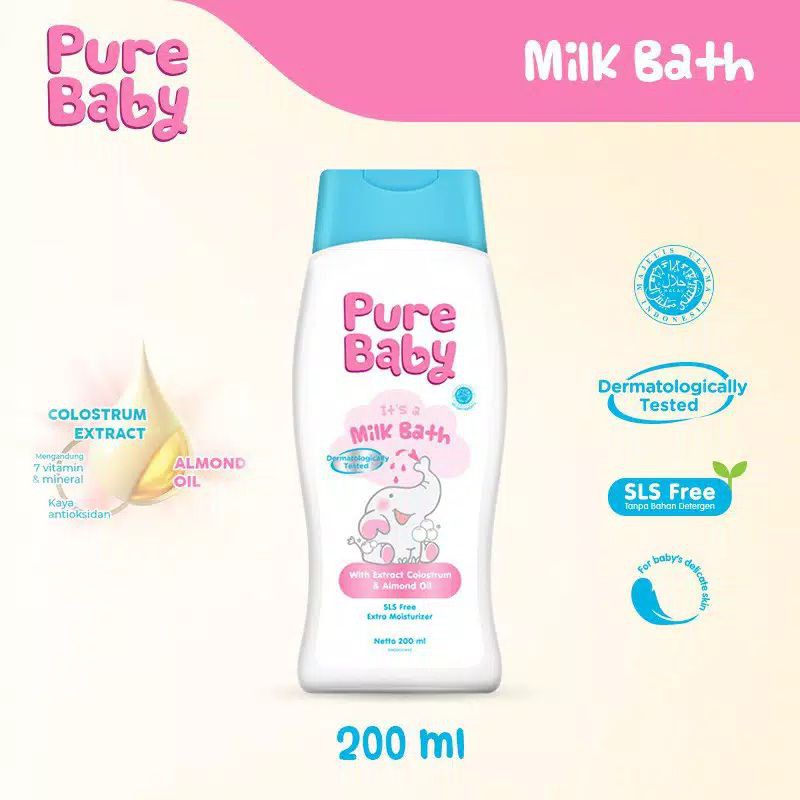 Jual Pure Baby Milk Bath 200ml / Sabun Bayi Indonesia|Shopee Indonesia