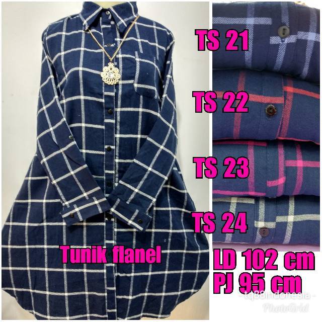 Tunik flanel/tunik/tunik kotak/hem tunik/tunik murah/kemeja tunik/hem kotak/boyfriend shirt/hem