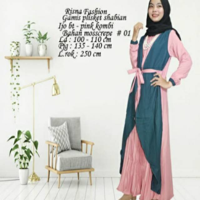 Gamis kombinasi remaja kekinian 2020