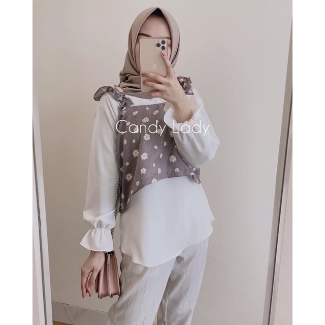 DAISY BLOUSE 2IN1 / BLOUSE MUSLIM WANITA / BLOUSE RAYON TERBARU