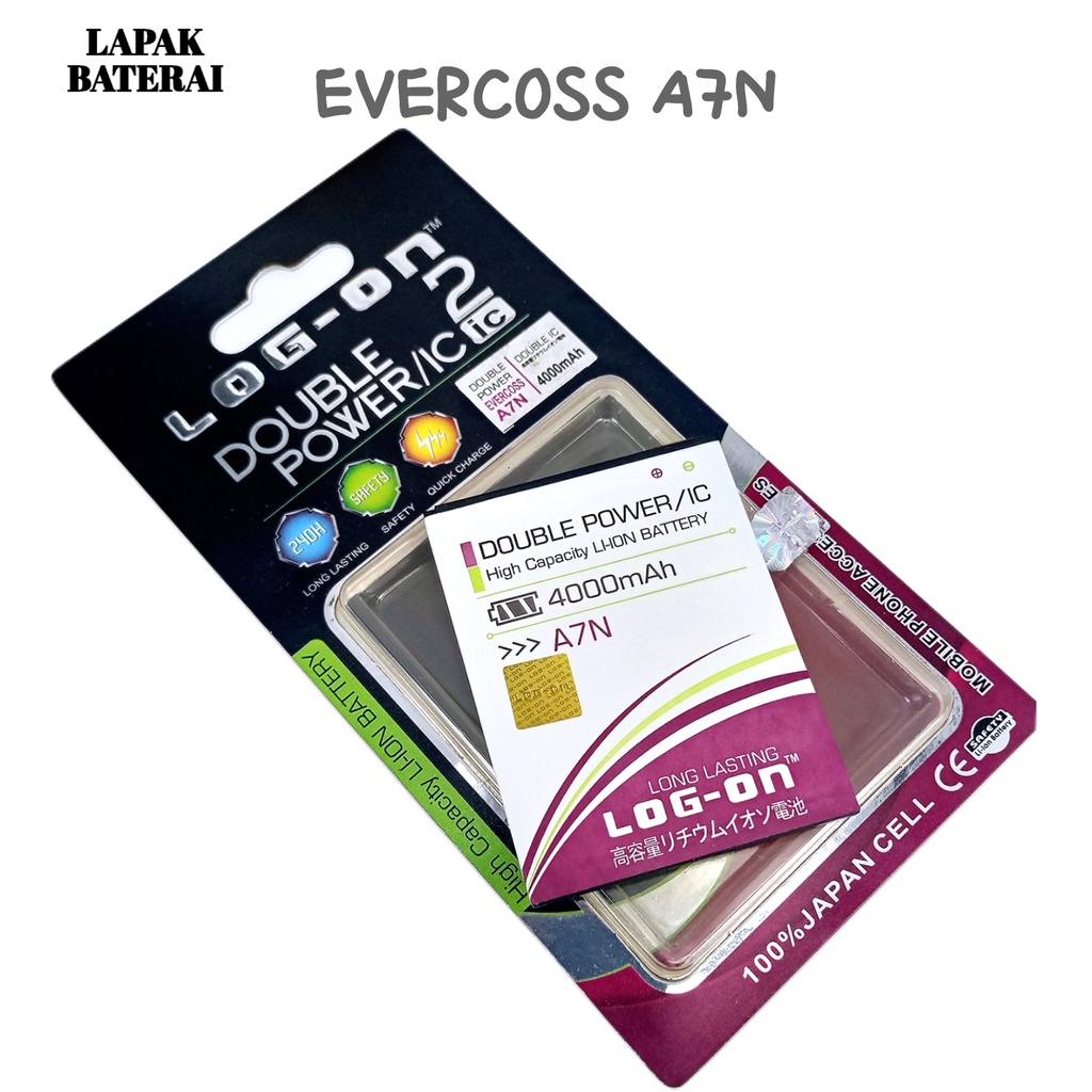 LOG - ON Evercoss A7N Baterai Double IC Protection Battery Batre