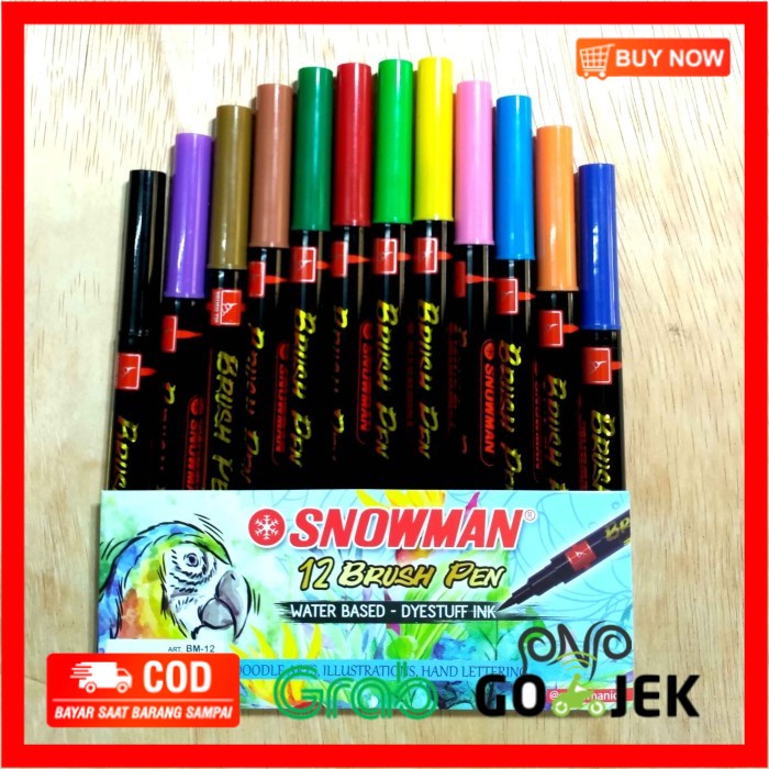 

(BISA COD) Snowman Brush Pen / Spidol Snowman / Snowman 12