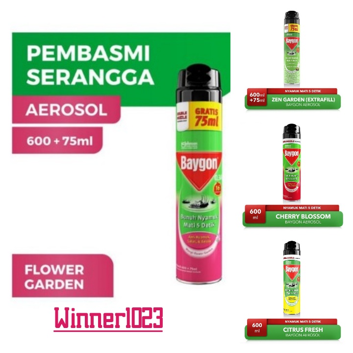 BAYGON Aerosol obat nyamuk semprot 600ml Obat nyamuk semprot