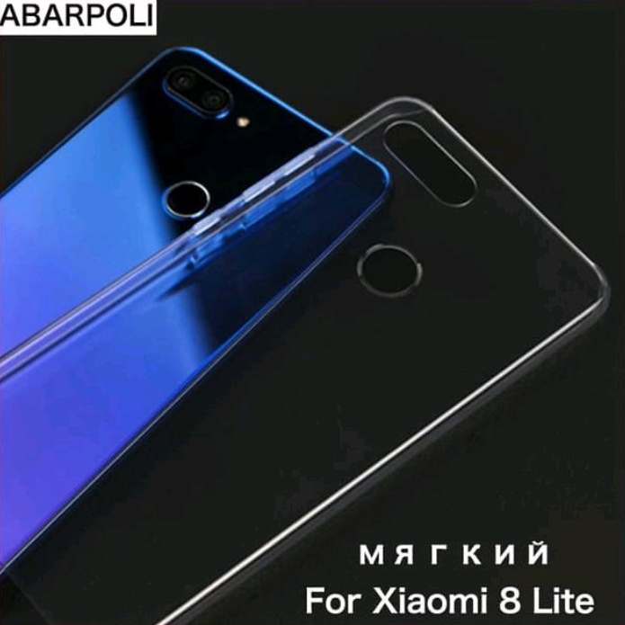 Xiaomi Mi 8 Lite - Clear Soft Case Casing Cover Transparan TPU Jelly Silicon.