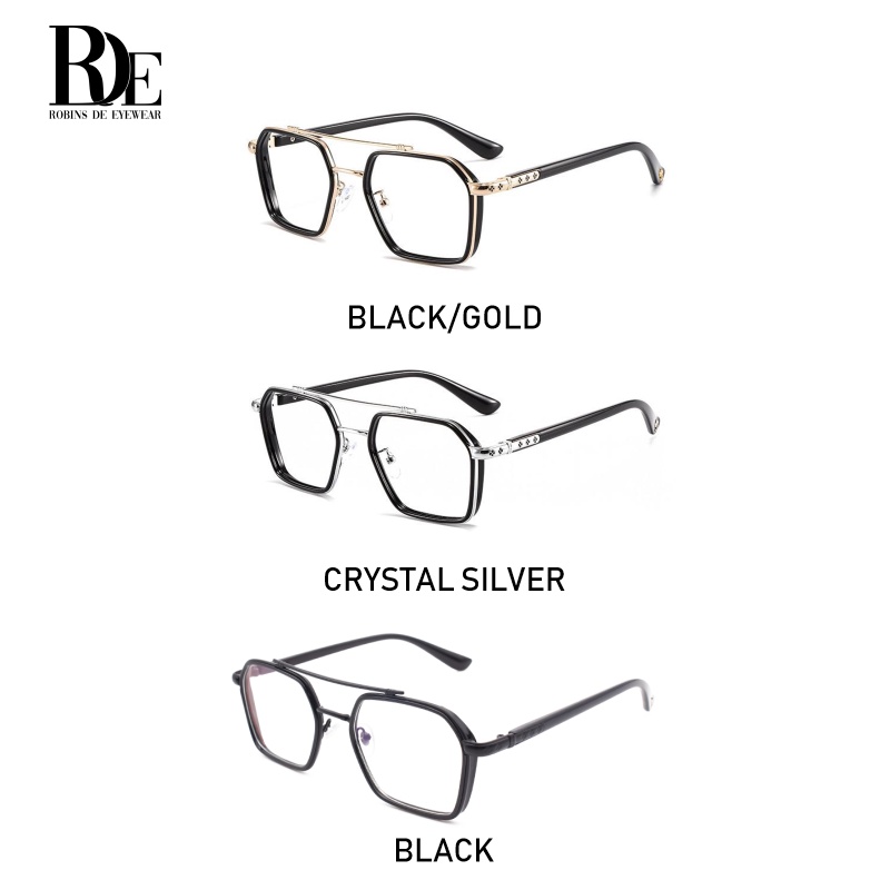 Robins Kacamata Anti Radiasi Komputer Frame Kacamata Tony Stark Iron Man Fashion Pria Wanita Bisa Minus Photocromic Bluecromic K0039-5