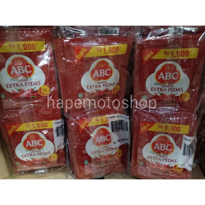 

Sambal ABC extra pedas 10 sachet x18 gr ( 1 pack )