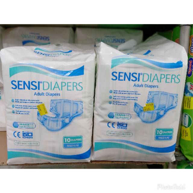 Sensi Diapers Adult, pempers Sensi  Dewasa  model Perekat S-12,M-10,L -10,XL- 8