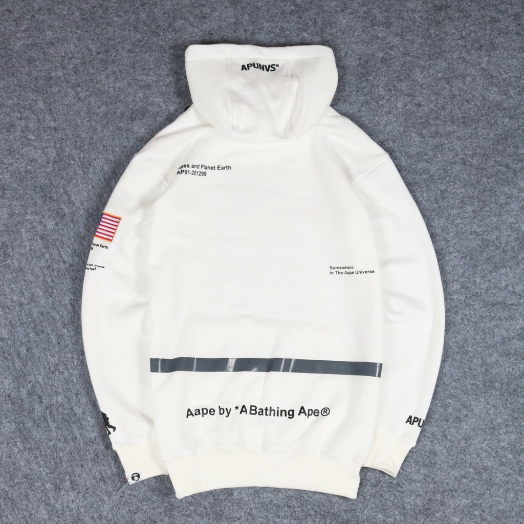 Jaket Sweater Hoodie NASA X APE – White Edition Trendy Casual Unisex Good Brand Quality Stylish