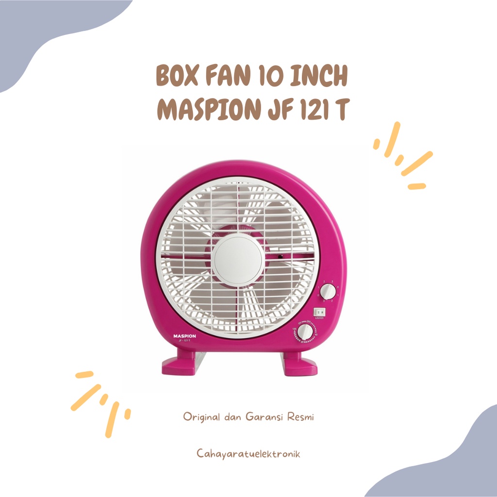 KIPAS ANGIN MASPION JF 121 T BOX FAN 10 INCH  DUDUK MEJA LANTAI GARANSI RESMI BIRU JF-121T
