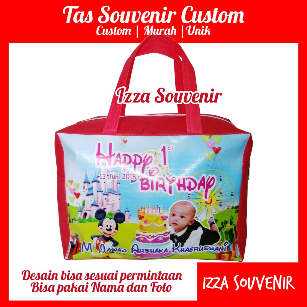 Tas Ultah Custom Pakai Foto dan Nama