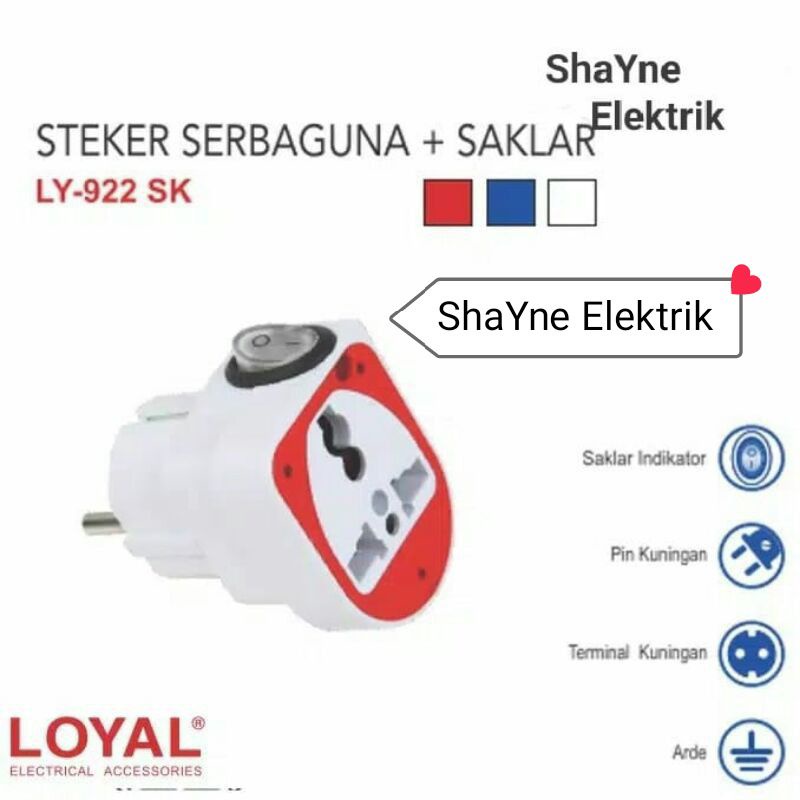 OVER STEKER SERBAGUNA + STOP KONTAK ON/OFF LOYAR LY - 922SK