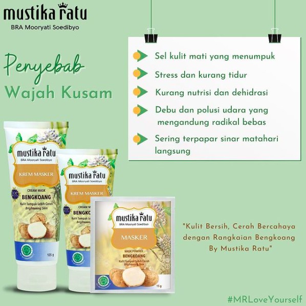 MUSTIKA RATU Brightening Bengkoang | Krem Masker Body Lotion Pembersih Penyegar Bengkuang