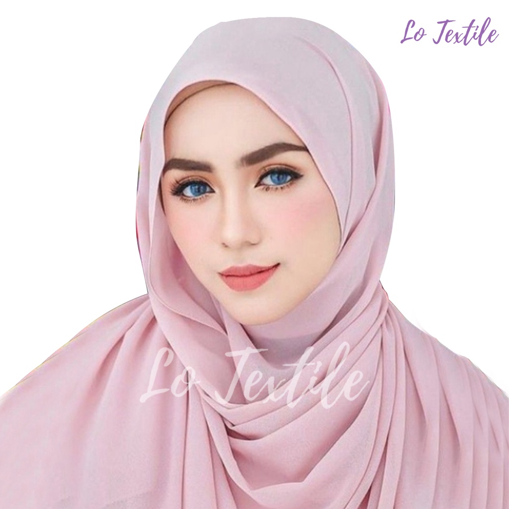 Kerudung Pashmina Ceruty 175x75 - Hijab Pasmina Panjang Jilbab Warna Komplit