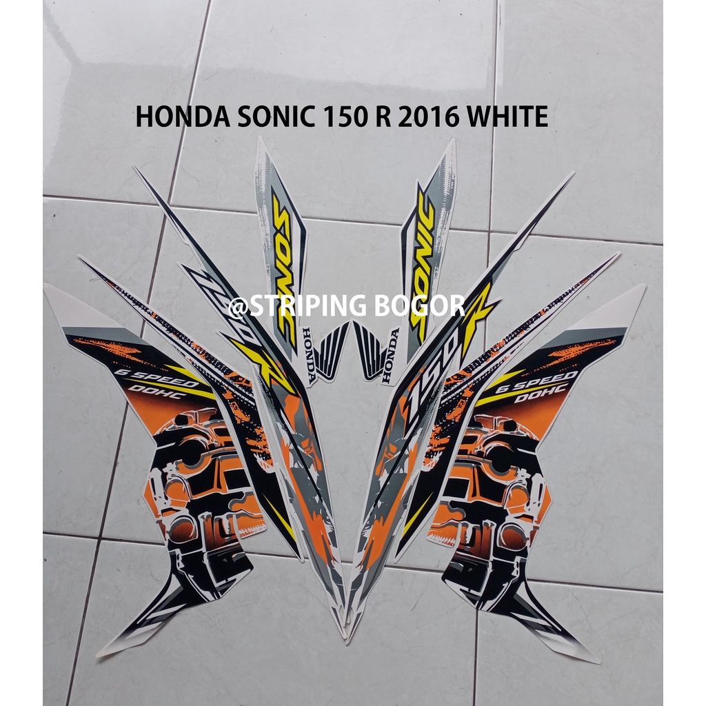 Striping Stiker Motor Honda Sonic 150 R 2016 Putih