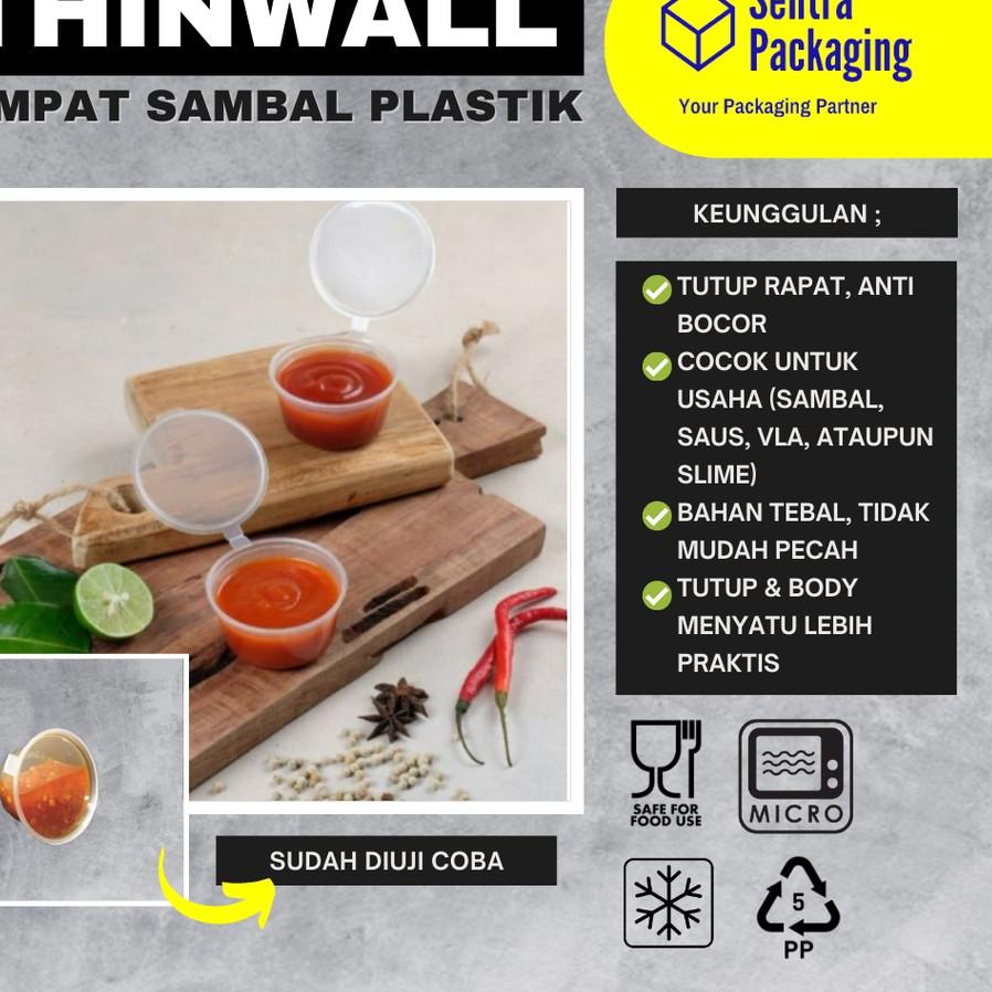 ㊊ Tempat Saos Plastik 35ml / Sambal Plastik / Thinwall / Cup Saos / Cup Sambal / Sauce Container -PA