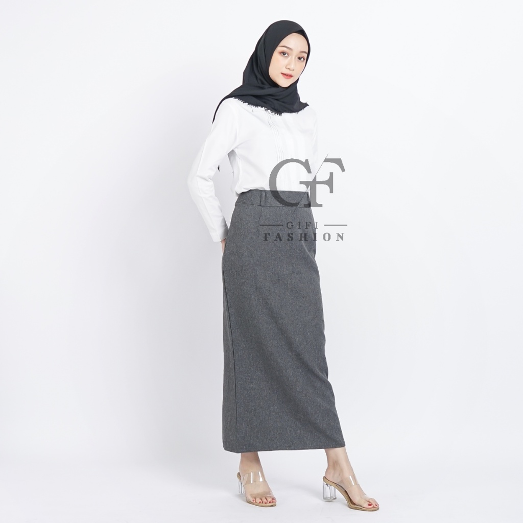 ROK KERJA WANITA / /ROK FORMAL/ ROK REMPEL KERJA / ROK SPAN KERJA / ROK PANJANG POLOS / ROK KANTOR-4