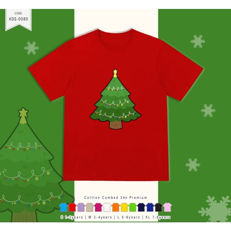 KAOS ANAK-ANAK EDISI NATAL POHON NATAL/KIDS T-SHIRT CHRISTMAS TREE