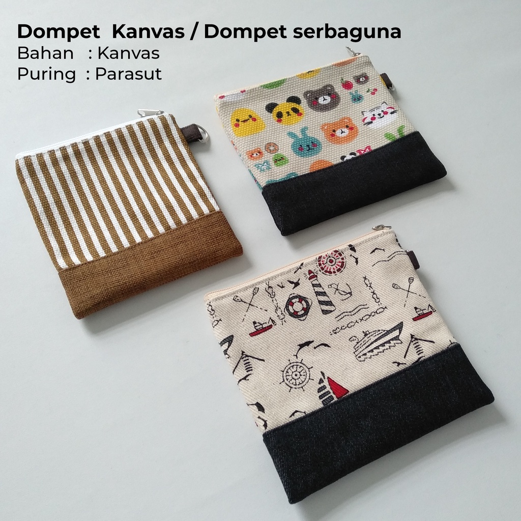 Pouch serbaguna pouch kain katun pouch kanvas