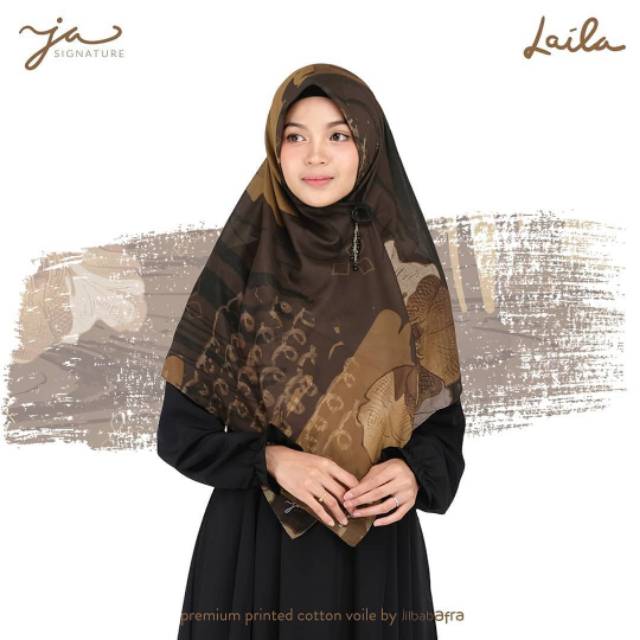 Hijab voal premium - printing - kerudung segi empat - jilbab Afra signature - daily hijab - scraf