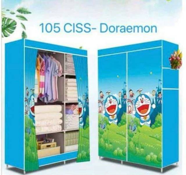 LEMARI BAJU PORTABLE 3D MOTIF KARAKTER LEMARI BAJU GANTUNG LEMARI BESI LEMARI BAJU MURAH