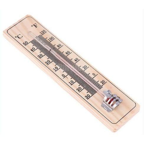 Wooden Wall Hanging Thermometer - Thermometer Gantung