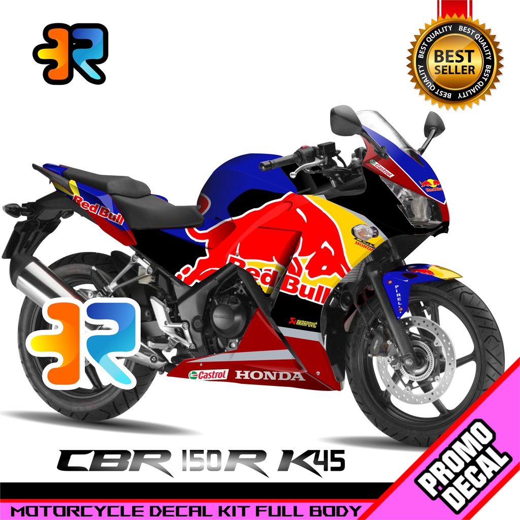 Decal Motor CBR 150R K45 Desain Red Bull Motoblast Sticker Decal Full Body