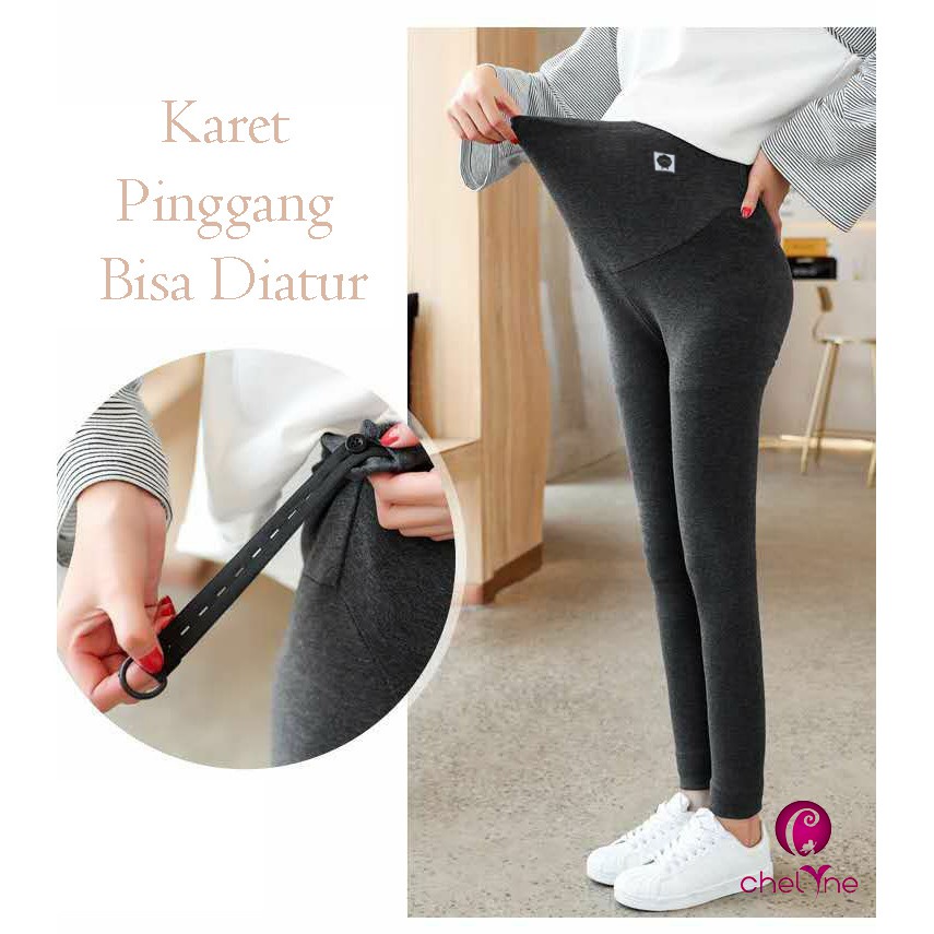 Legging Hamil Panjang Highwaist HJ133 Maternity Legging By chelyne