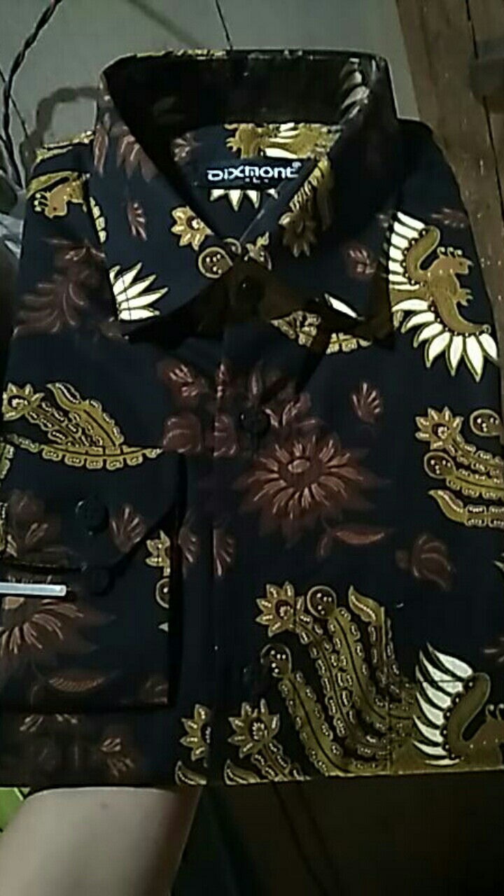 Kemeja Batik Pria Lengan Panjang Bl73 Katun Motif Modern Dixmont Semi Slimfit Premium