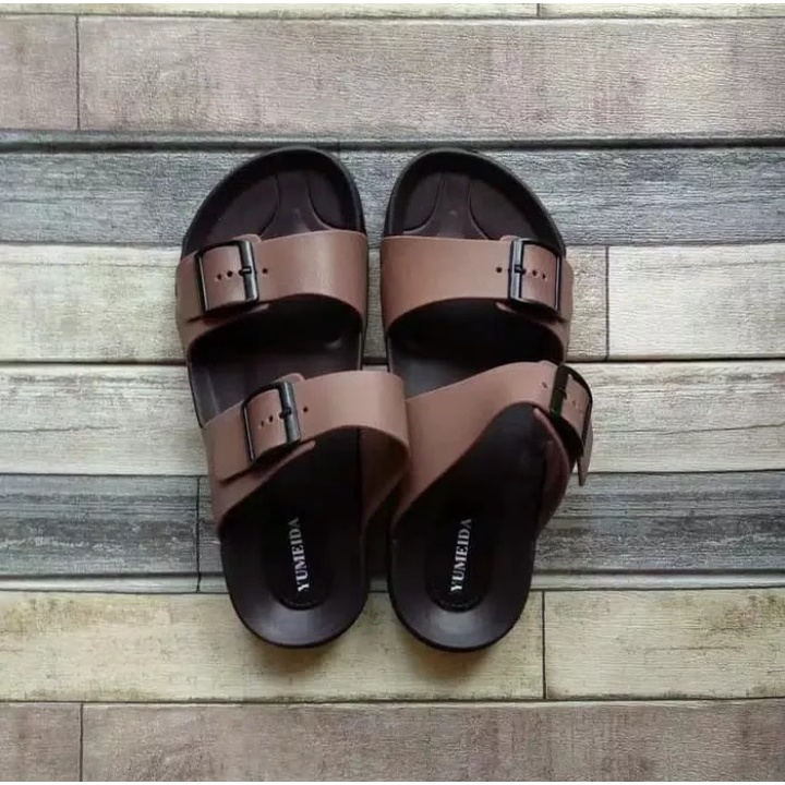 SANDAL PRIA TERBARU KARET YUMEIDA SELOP KASUAL ANTI AIR SENDAL BERKUALITAS SLOP KARET TALI 2 HARGA MURAH BISA COD