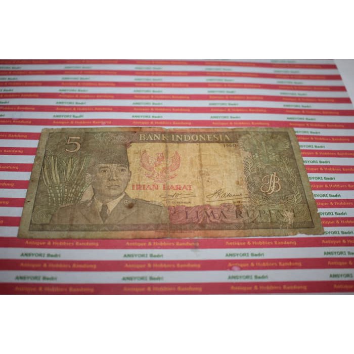 Uang Soekarno Irian Barat Rp 5 Iklan D324sh